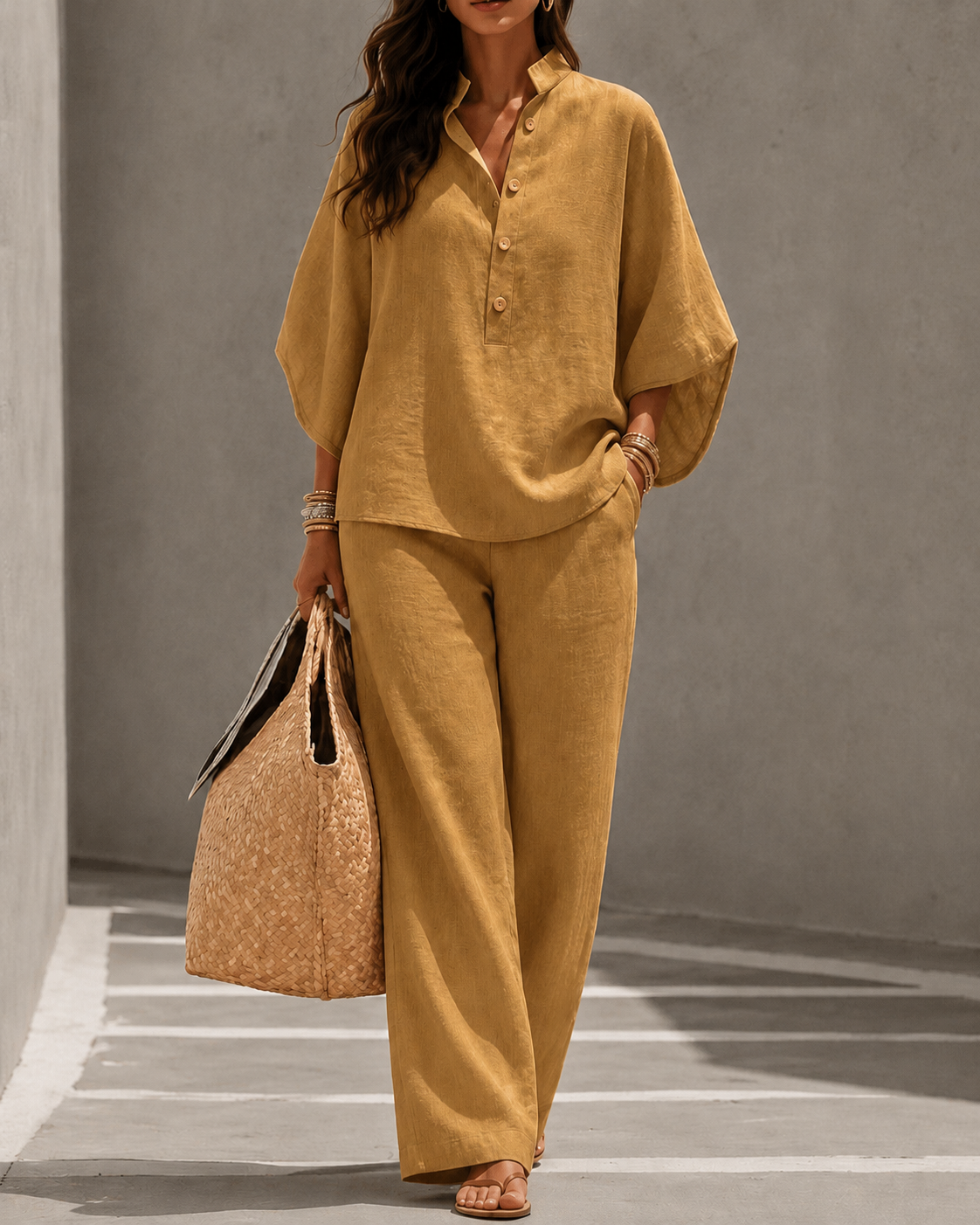 Maribel – Conjunto fluido de lino