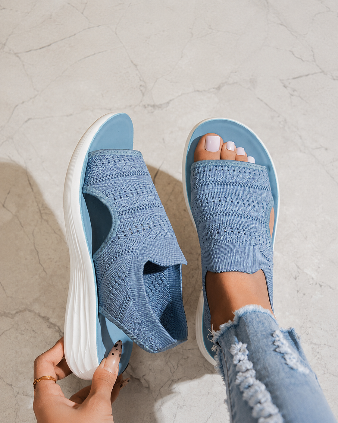 Serena – Sandalias con plataforma y tejido transpirable