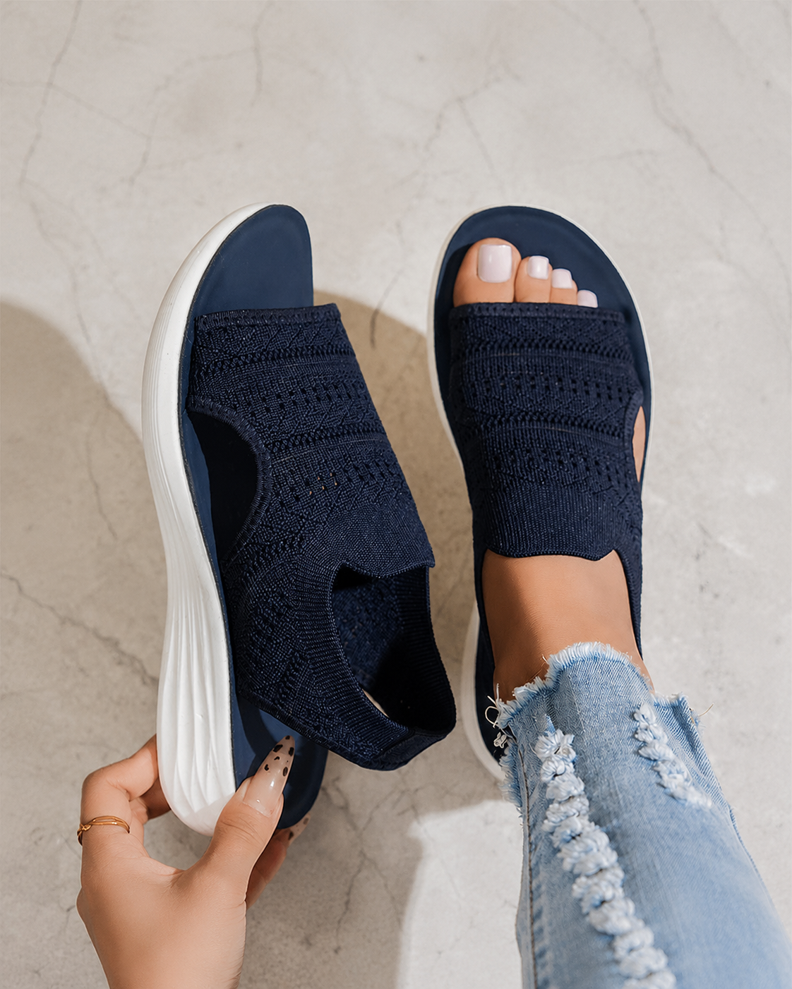 Serena – Sandalias con plataforma y tejido transpirable