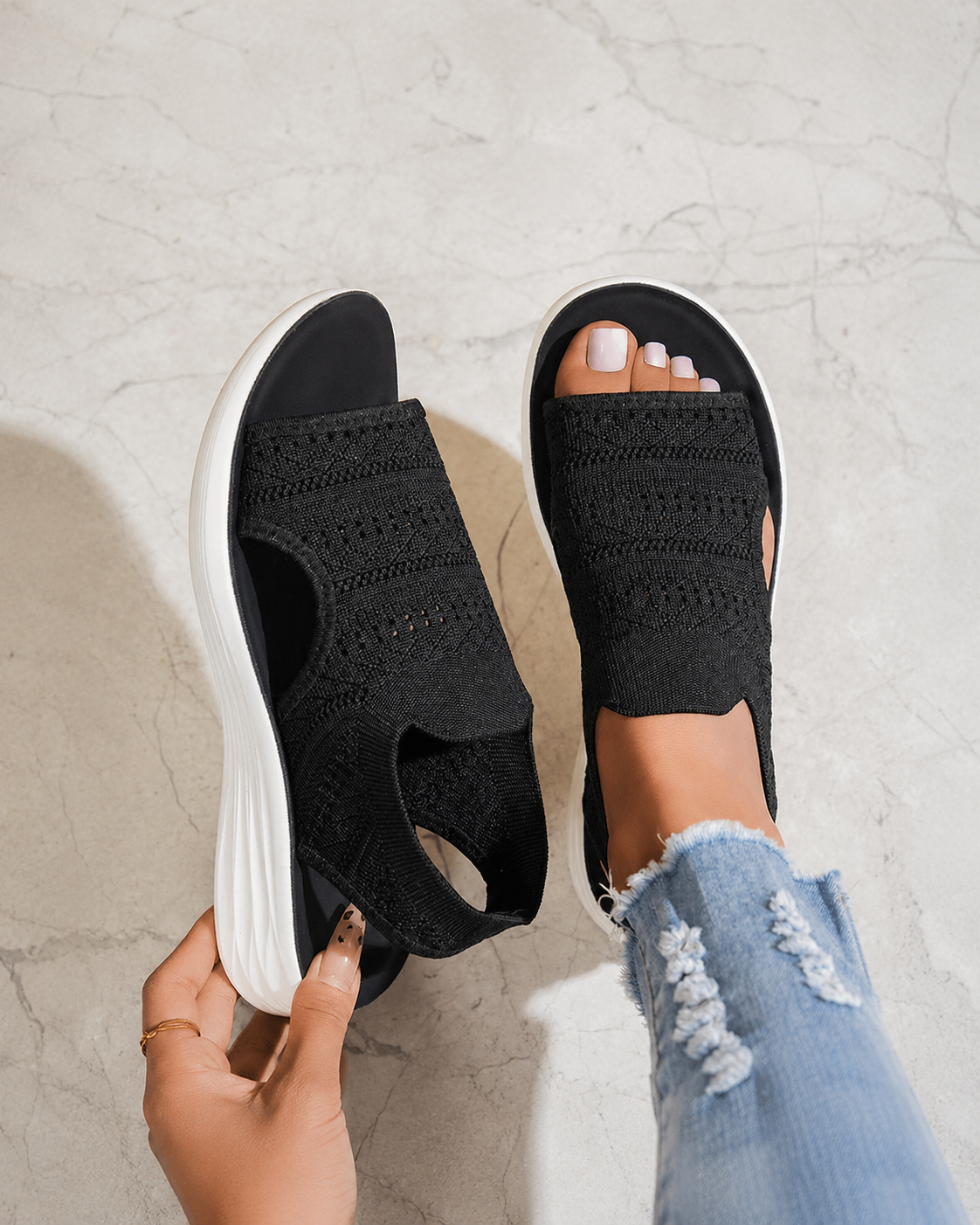 Serena – Sandalias con plataforma y tejido transpirable