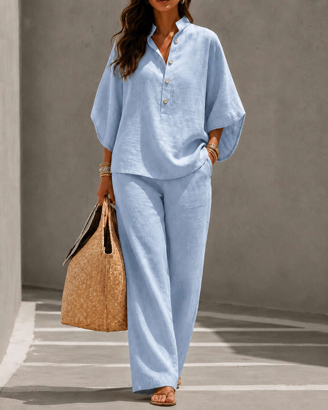 Maribel – Conjunto fluido de lino
