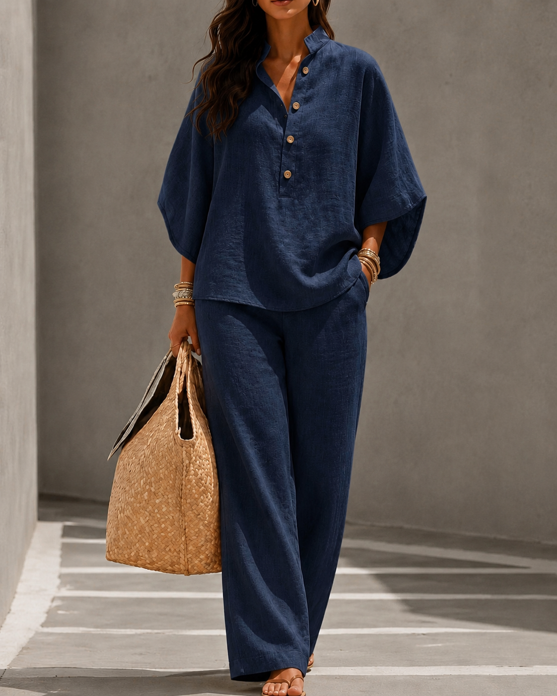 Maribel – Conjunto fluido de lino