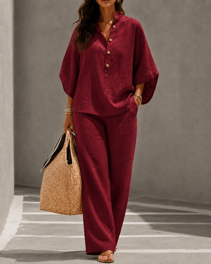 Maribel – Conjunto fluido de lino
