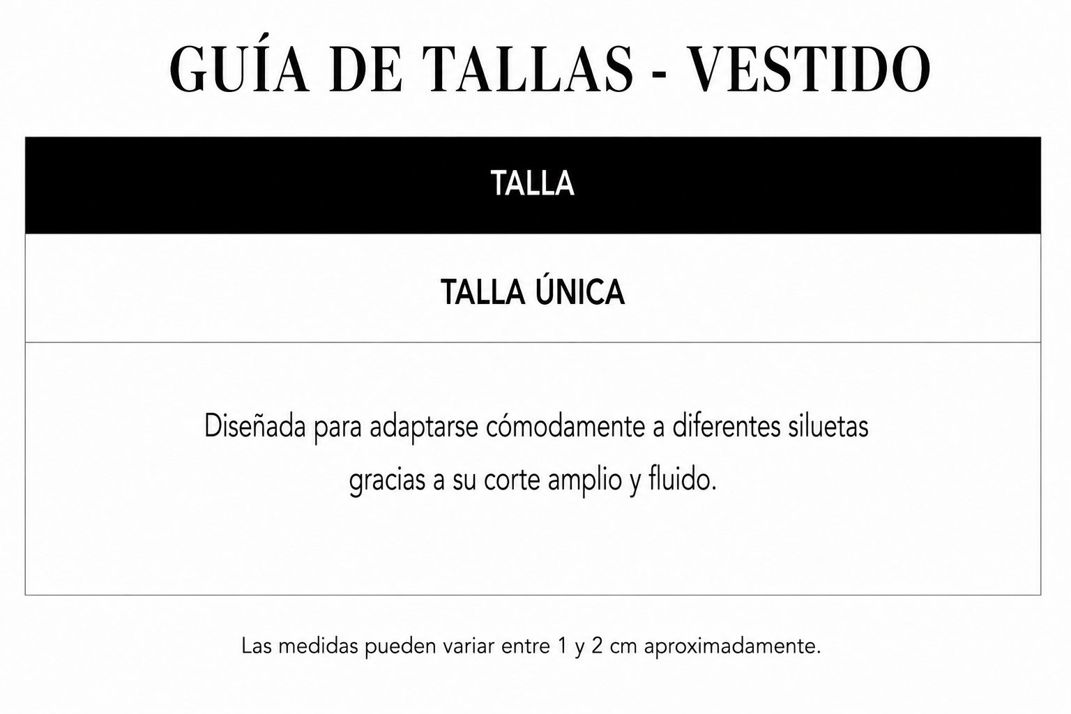 Guía de tallas Siria – Conjunto corto fluido