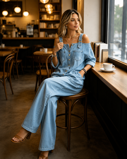 Valeria – Mono vaquero oversize con botones