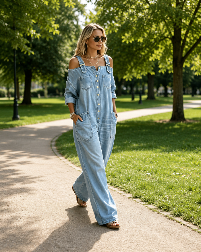Valeria – Mono vaquero oversize con botones